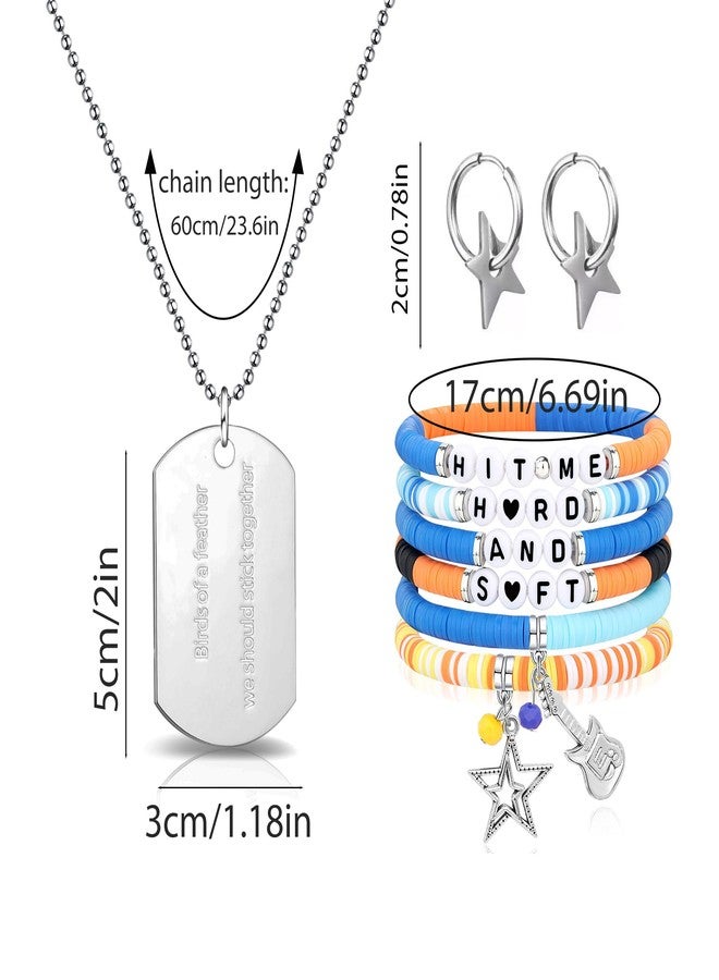 BOTVUG Birds of a Feather Necklace Star Bracelets Earrings Set Singer Album Inspired Merch for Tour Concert Fans Gifts - Image 4